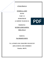 Internal Audit Mcom Part - Ii Semester Iii ACADEMIC YEAR 2013-14