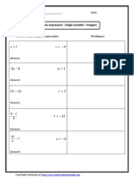 Expression Value Integers 1variable