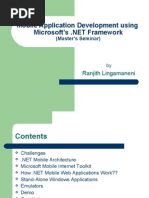 Mobile Application Development Using Microsoft's .NET Framework