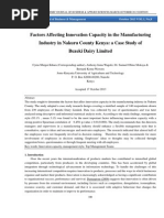 Factors Affecting Innovation Capacity in The Manufacturing Industry in Nakuru County Kenya: A Case Study of Buzeki Dairy Limited