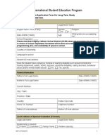 International Student Education Program: International Student Application Form For Long-Term Study