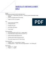 Cara Pemeriksaan Hemoglobin Metode Sahli