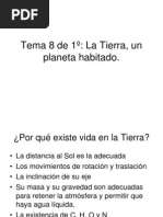 Tema 8 de 1º La Tierra Planeta Habitado