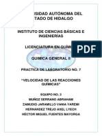 Velocidad de Las Reacciones Químicas