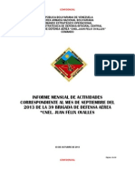 Informe Mensual de Actividades de La 39 Brig. Def. Aerea Sep13 PDF