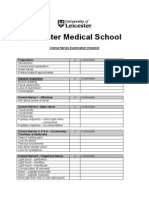 Cranial Nerves Examination Checklist