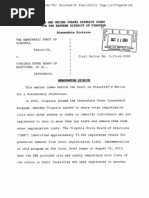 Memorandum Opinion VA Democrats V SBE