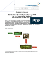 Budgetary Proposal Standardized Modular System Oecosys 4000 For The Production of Biodiesel With A Capacity of 3600 Tons P.A