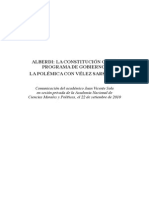 Alberdi. La Constitución Como Programa de Gobierno. La Polémica Con Vélez Sarsfield - Sola