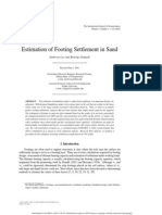 Estimation of Footing Settlement in Sand