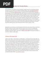 Motion Characteristics For Circular Motion