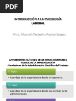 Introducción A La Psicología Laboral. Contexto Historico