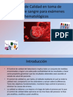 Control de Calidad en Toma de Muestra Sanguinea