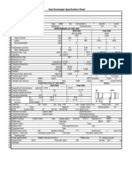 Heat Exchanger Specification Sheet: Shell Side Tube Side Performance of One Unit