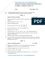 Second Puc Mathematics Model Question Papers 2013 New Syllabus - Subject Code: 35