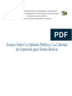 Ensayo Sobre La Opinion Publica de Bolivar