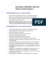 Requisitos para Certificado de Defensa Civil Basica