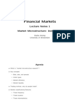 Financial Markets: Lecture Notes 1 Market Microstructure: Institutions