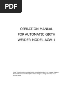 Operation Manual For Automatic Girth Welder Model Agw-1