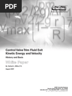 896 WP Control Valve Trim Fluid Exit Kinetic Energy and Velocity PDF