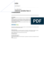 Terrain 1888 38 Les Sciences Sociales Face A L Evenement PDF