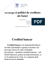 Strategii Si Politici de Creditare Ale Banci