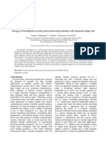 Design of Broadband Circular Patch Microstrip Antenna With Diamond Shape Slot