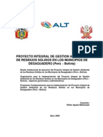 Proyecto Integral de Gestion Amb de Residuos Solidos en Los Municipios de Desaguadero-ALT