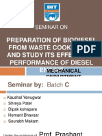 Seminar On: Preparation of Biodiesel From Waste Cooking Oil and Study Its Effects On Performance of Diesel Engine