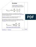 Acceleration: Velocity Vector