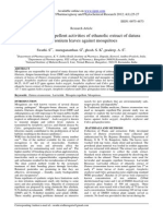 Larvicidal and Repellent Activities of Ethanolic Extract of Datura Stramonium Leaves Against Mosquitoes