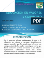 Educacion en Valores y Curriculo