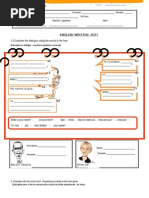 Complete The Dialogue Using The Words in The Box:: English Written Test