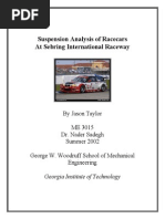 Suspension Analysis of Racecars at Sebring International Raceway