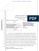 13-11-07 Order Re. Use of HTC License Agreement in Apple-Samsung Retrial