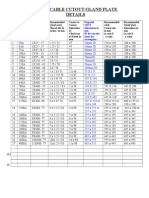 Cbct/Cable Cutout/Gland Plate Details: Proposed CBCT Dimensions in MM ID For Circular Inner For Rectangular