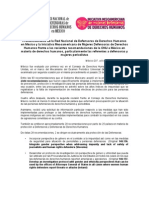 Pronunciamiento de la Red Nacional de Defensoras de Derechos Humanos en México y la Iniciativa Mesoamericana de Mujeres Defensoras de Derechos Humanos frente a las recientes recomendaciones de la ONU a México en materia de derechos humanos, particularmente las referentes a defensoras y mujeres periodistas