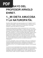 1º Ensayo Del Profesor Arnold Ehret: Mi Dieta Amucosa y La Naturopatía.