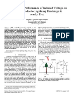 Experimental Performance of Induced Voltage On Power Line Due To Lightning Discharge To Nearby Tree