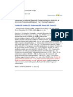 Potentially Avoidable Maternity Complicationsan Indicator of Access To Prenatal and Primary Care During Pregnancy