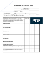 Staff Performance Appraisal Form