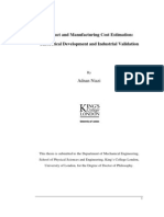 Product Cost Estimation: Theoretical Development and Industrial Validation