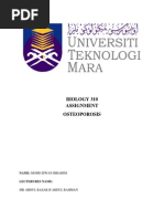 Biology 310 Assignment Osteoporosis