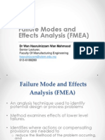 Failure Modes and Effects Analysis (FMEA)