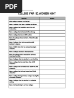 College Fair Scavenger Hunt PDF