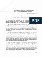 El Derecho Precolombino y El Derecho Indiano y Las Invasiones de Tierra