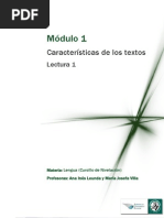 Módulo 1: Características de Los Textos