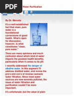 DR Mercola - Distilled Water Interview With Houston Tomasz