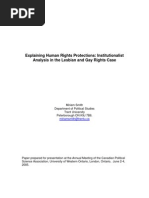 Explaining Human Rights Protections: Institutionalist Analysis in The Lesbian and Gay Rights Case