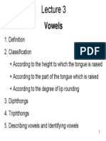 Lecture 3 - Vowels